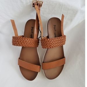 NEW Dirty Laundry leather two strap flat sandal